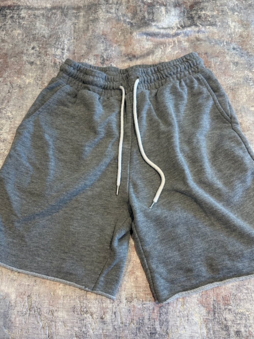 Forever 21 Gray Sweat Shorts | Mesh Hem Detail | Drawstring | Size S